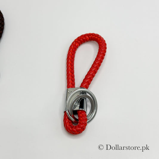 Key Chain Key Ring Red Leather Suzuki