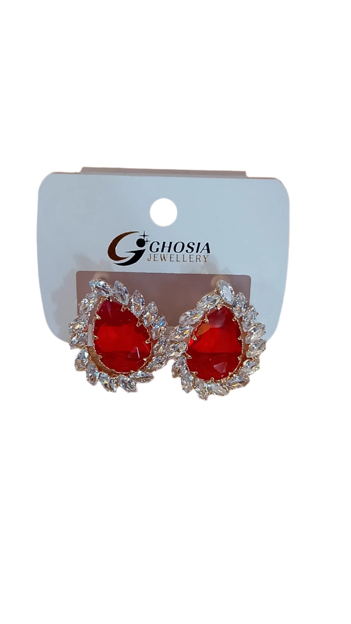 Party Wear Red Earrings