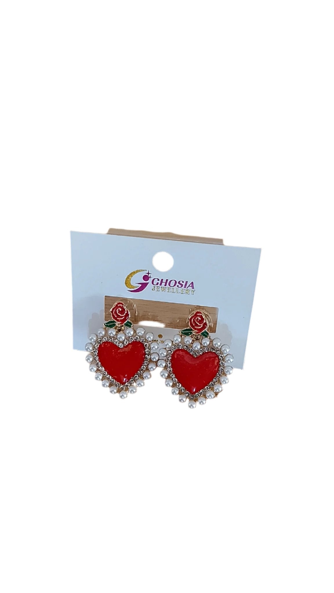 Pearl Heart Earrings