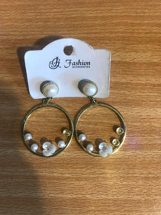 Pearl Circle Earrings